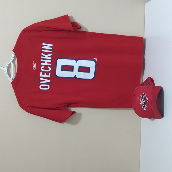#3 - Washington Capitals Merchandise Authentic Reebok Shirt #8 & NHL Cap - Picture 6 of 16